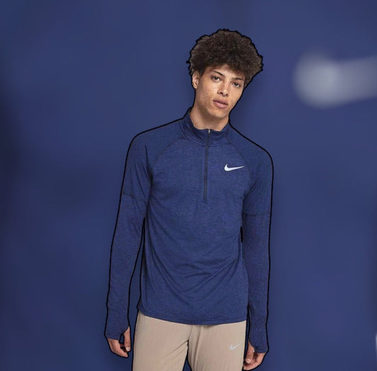 NIKE 1/4 ZIP RUNNING TOP (NAVY)