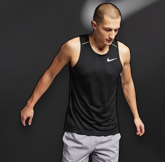 NIKE DRI FIT MILER TANK (BLACK)