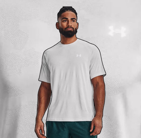 UNDER ARMOUR VELOCITY JACQUARD T-SHIRT (WHITE)