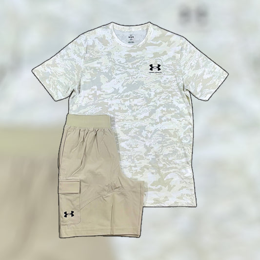 UNDER ARMOUR CARGO CAMO SET (BEIGE/WHITE)